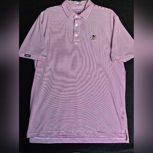 Straight Down Red And White Mens Large Philadelphia Cricket Club Polo Shirt